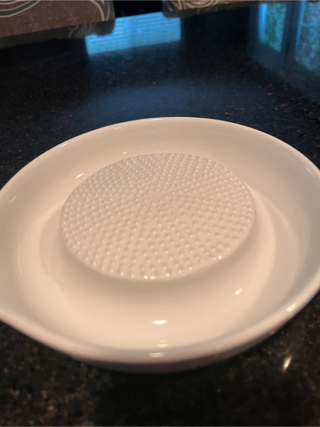 White Ceramic Garlic Grater Dish
