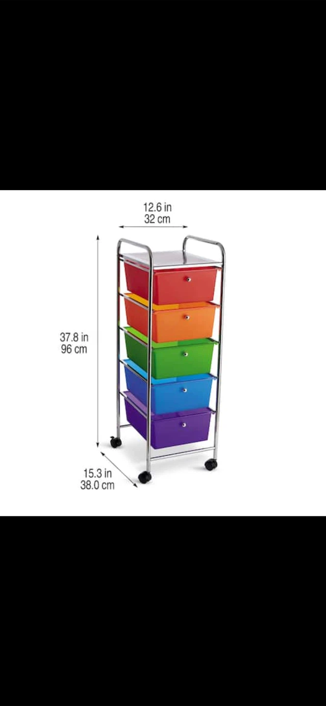 Rolling 5 Drawer Storage Cart Organizer - photo 4