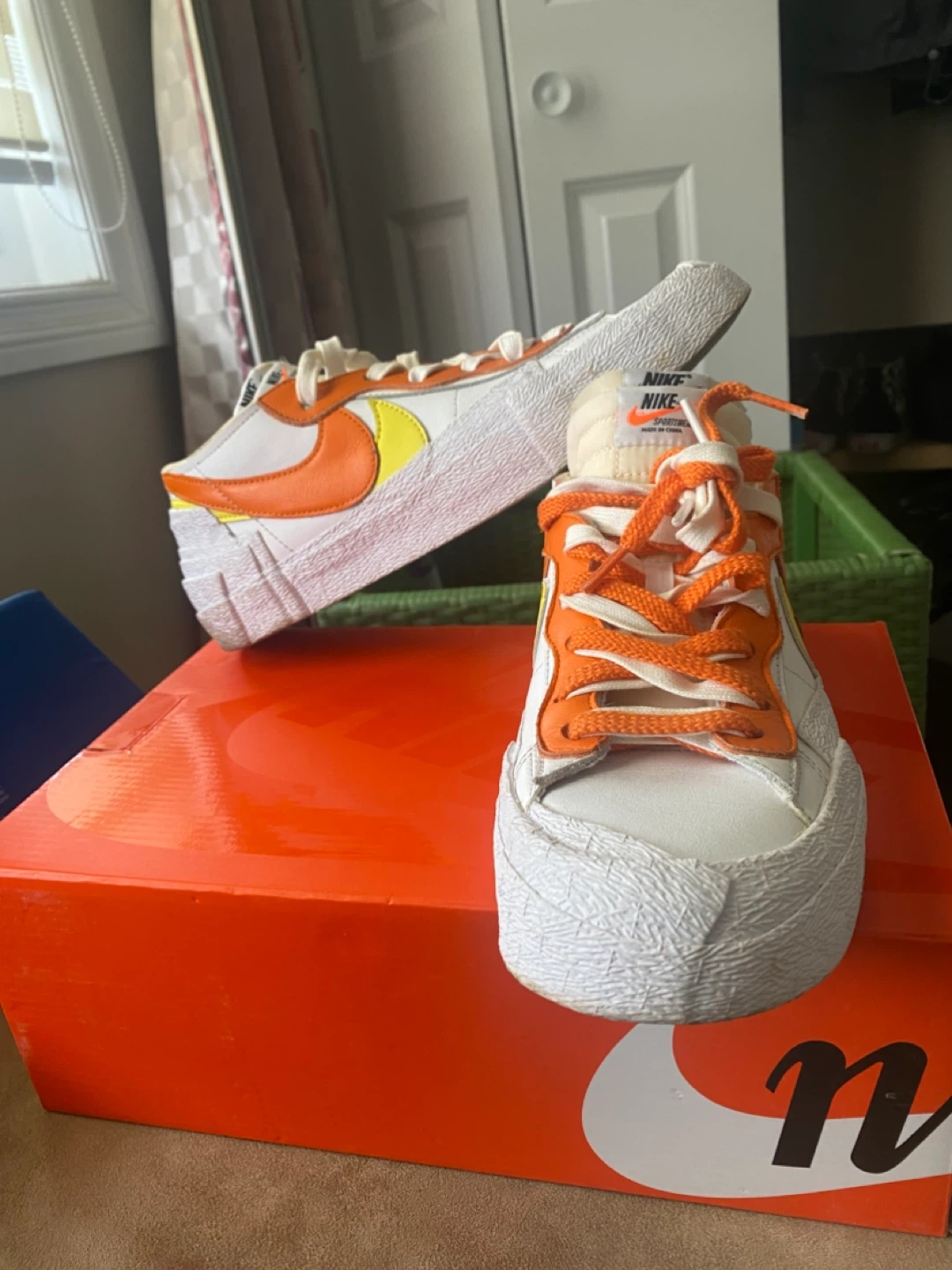Nike Blazer Low x Sacai White/Magma Orange Shoes