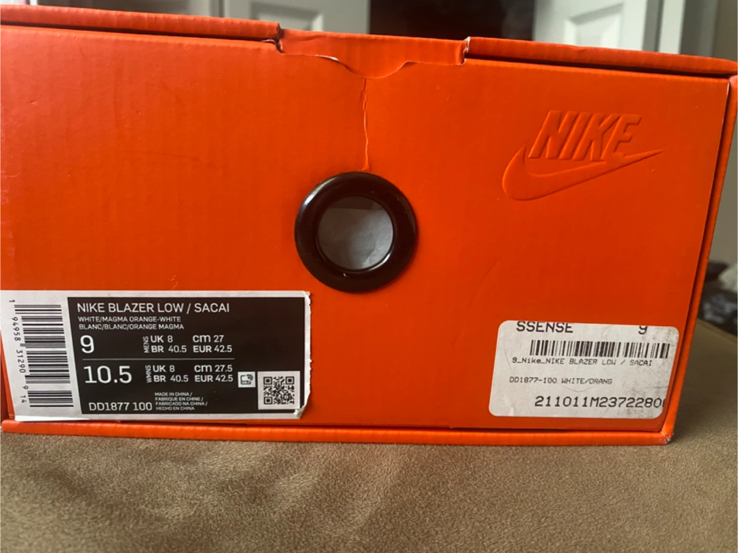 Nike Blazer Low x Sacai White/Magma Orange Shoes - photo 3