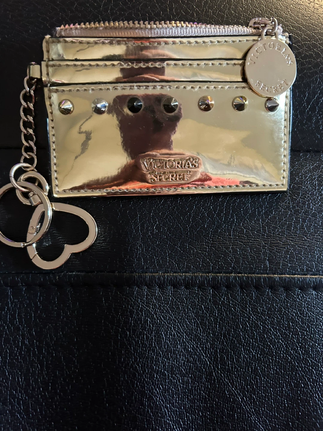 Victoria's Secret Metallic Card Holder with Keychain - photo 2