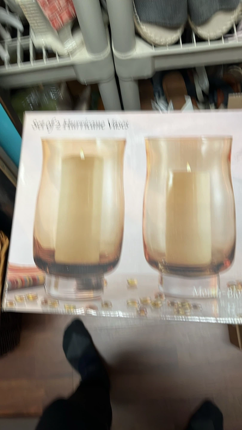 Set of 2 Glass Hurricane Vases - photo 3