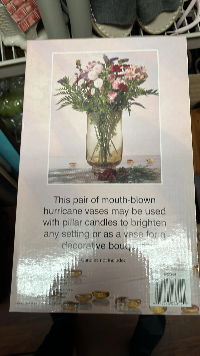 Set of 2 Glass Hurricane Vases - photo 2