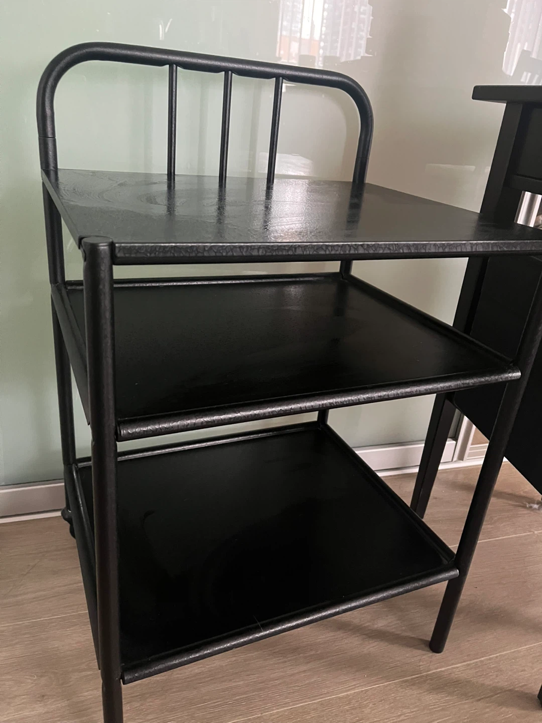 Black 3-Tier Shelf Unit - photo 2