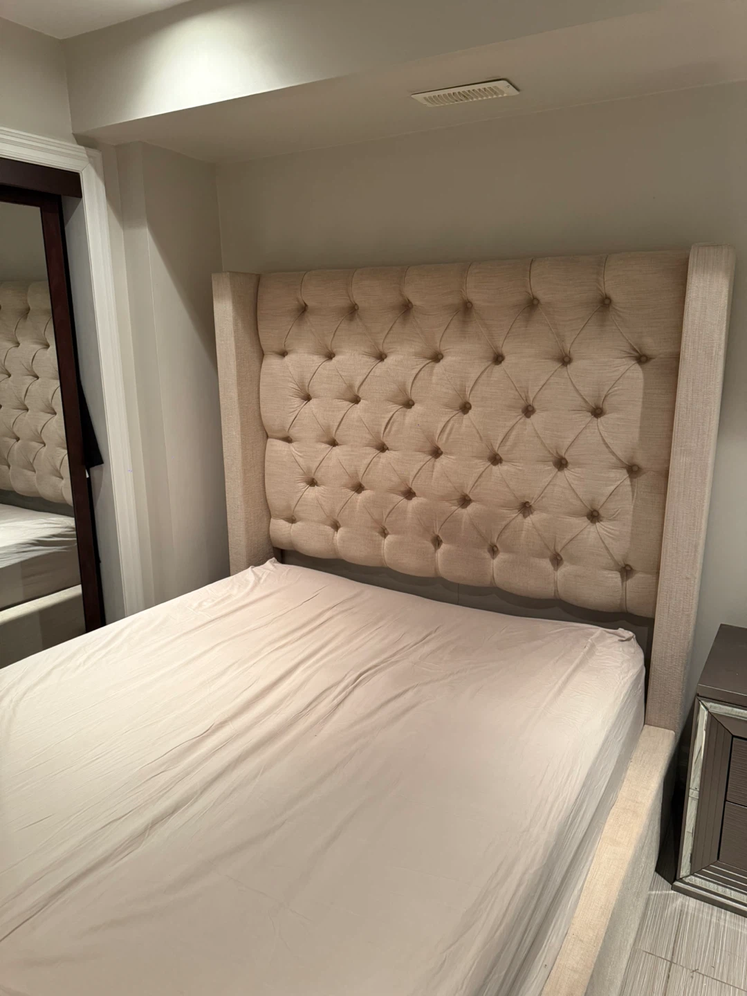 Tufted Wingback Upholstered Bed Frame