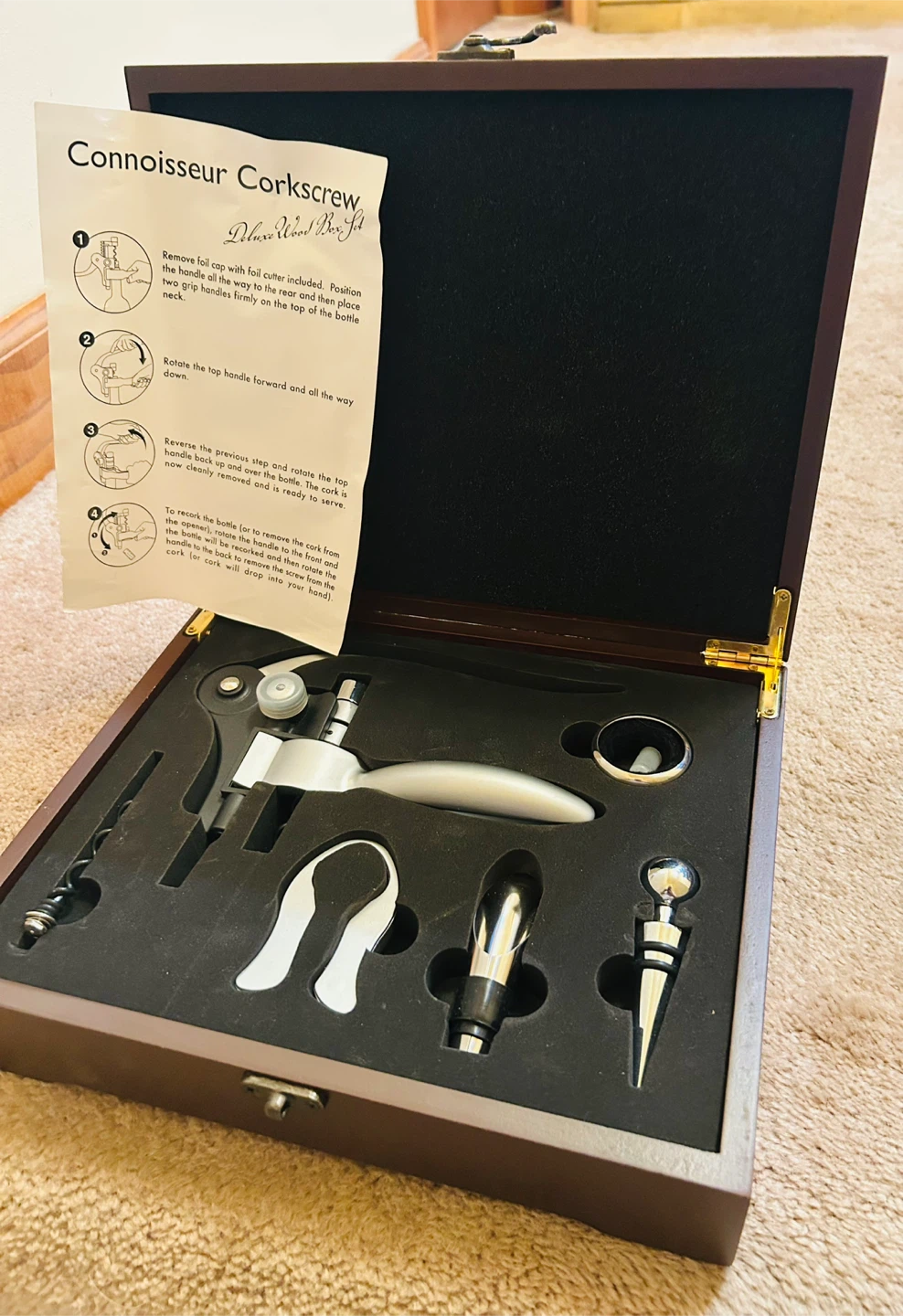 Connoisseur Corkscrew Deluxe Wood Box Set - photo 3