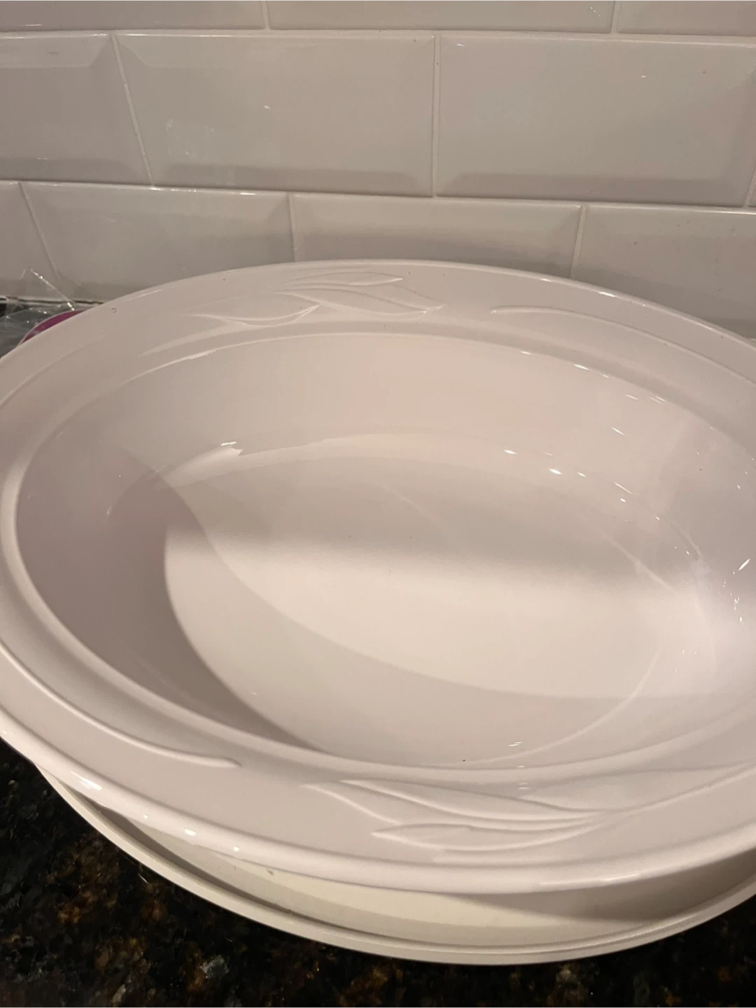White Oval Serving Dish with Lid - photo 3