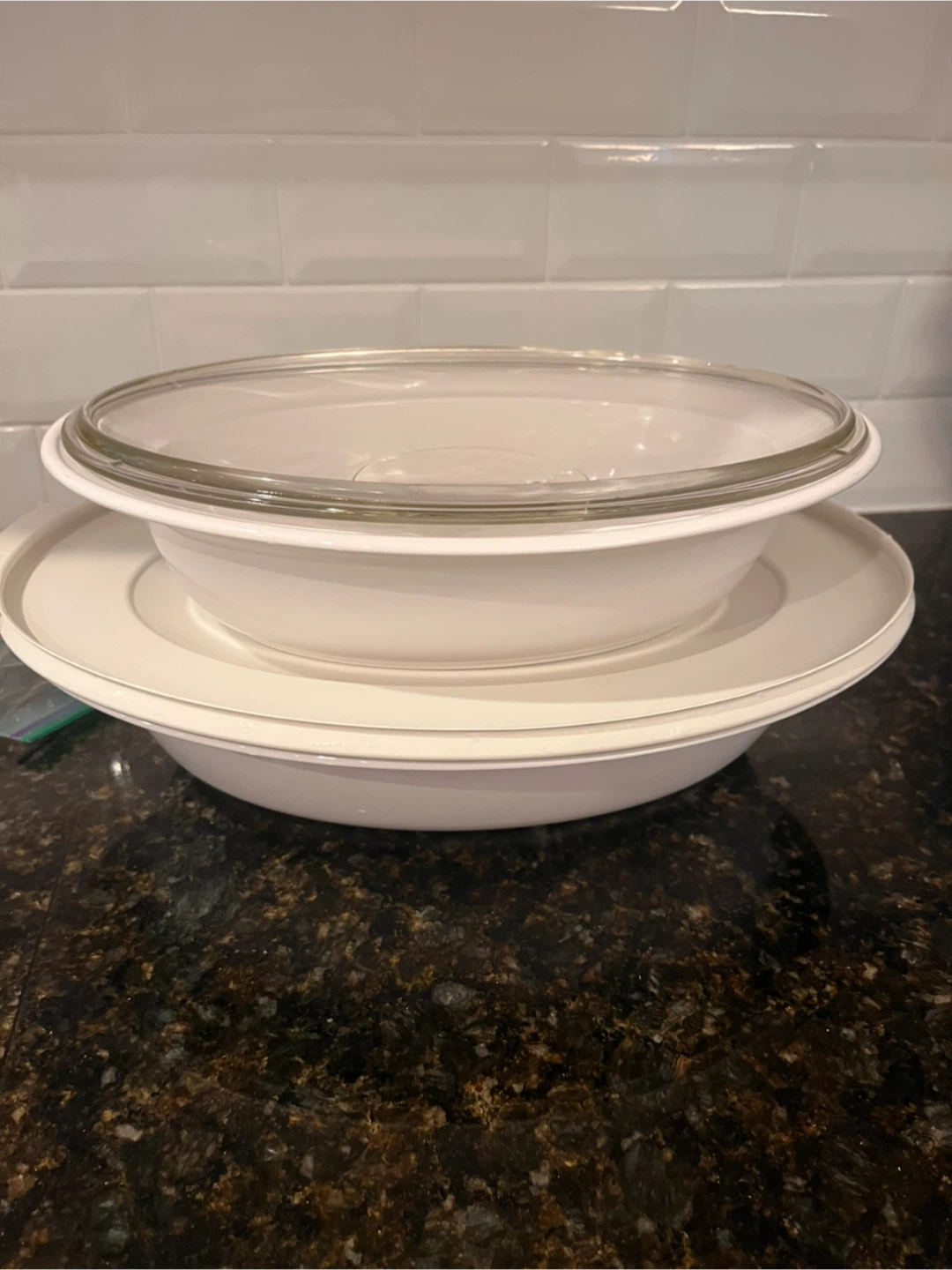 White Oval Serving Dish with Lid