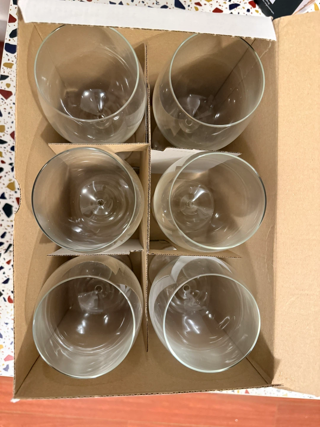 Set of 6 Clear Wine Glasses