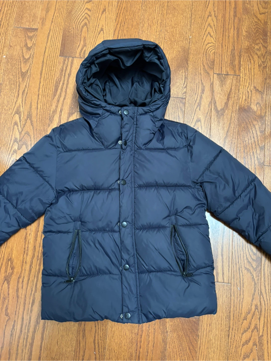 ZARA Navy Blue 9T Puffer Jacket with Hood - Size 9/134