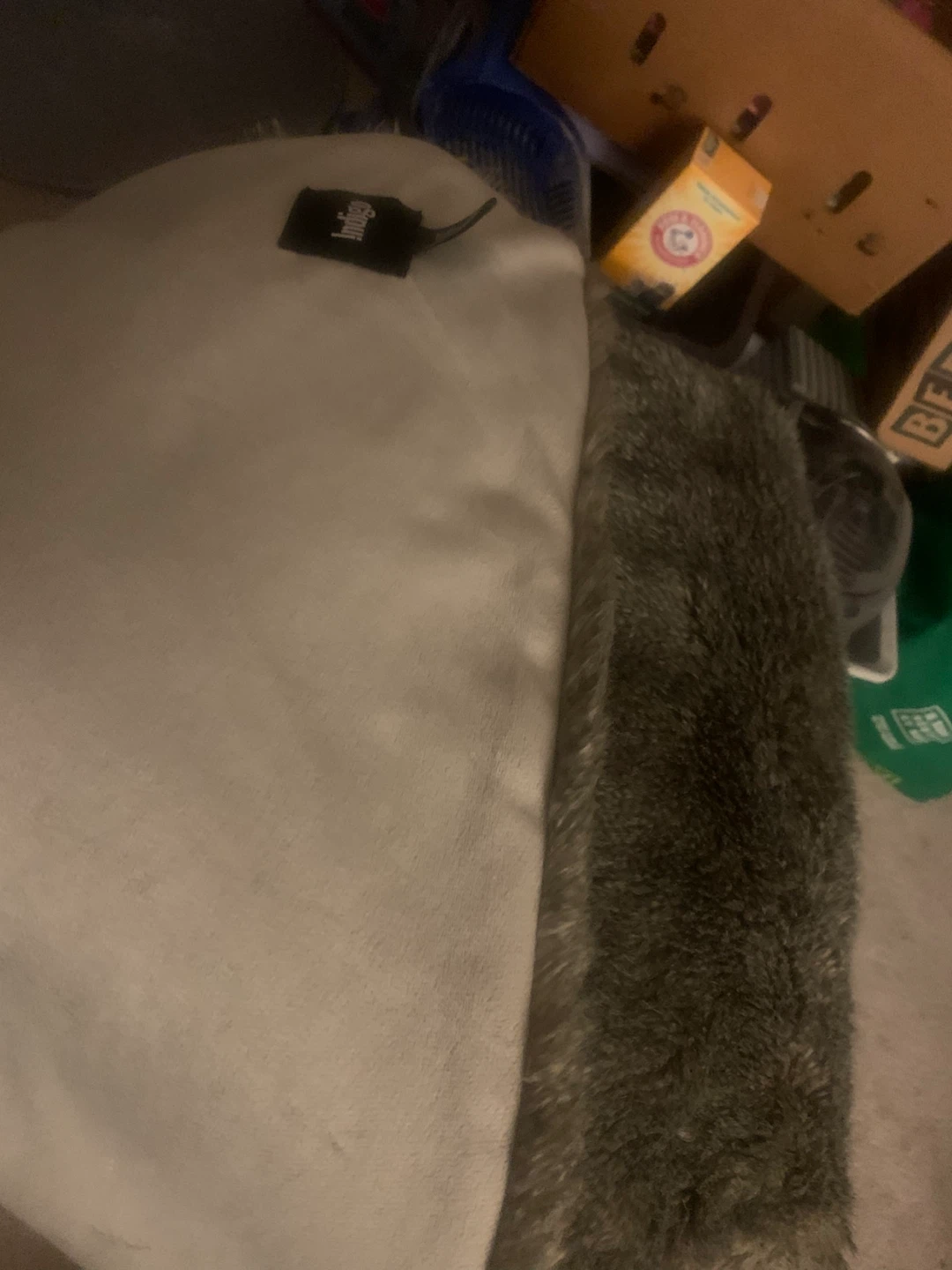 Indigo Faux Fur Throw Blanket