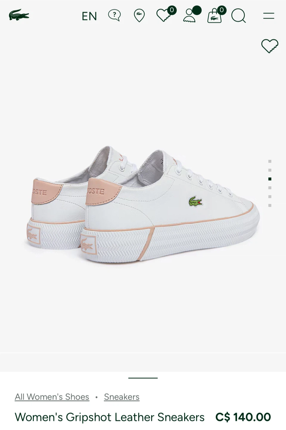 Brand new! Lacoste Women's Gripshot Leather Sneakers - White - photo 4