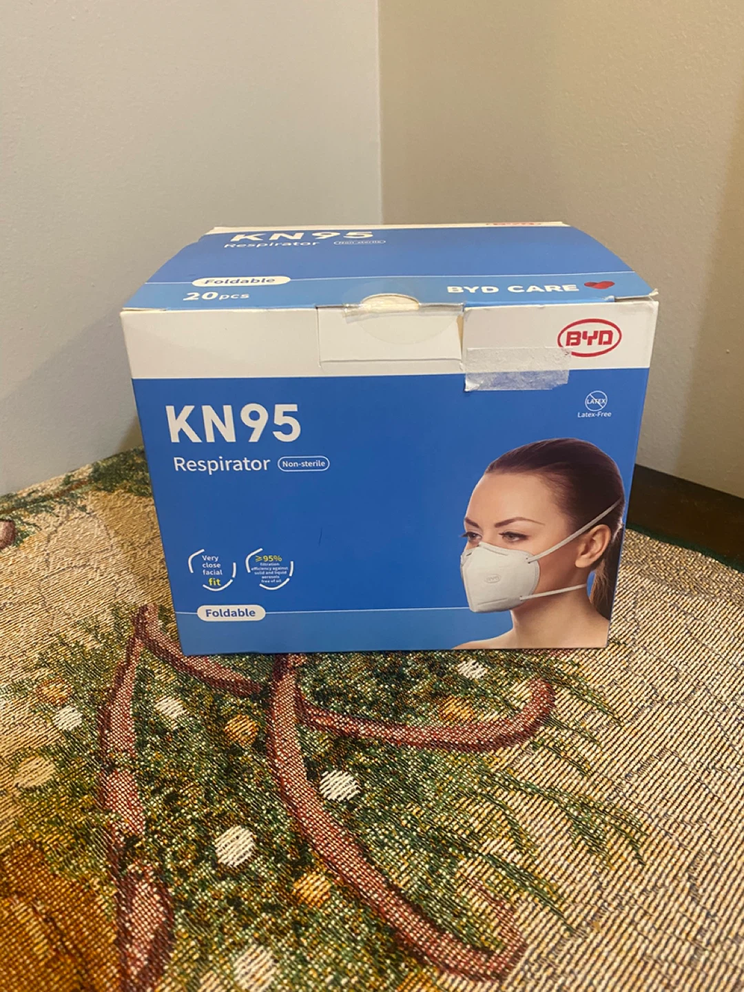 BYD CARE KN95 Respirator (Non-sterile) Foldable, 20 pcs