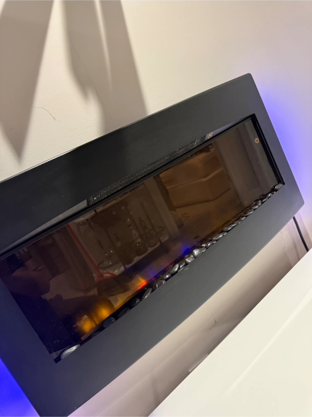 Black Electric Fireplace with Flame Effect - photo 5