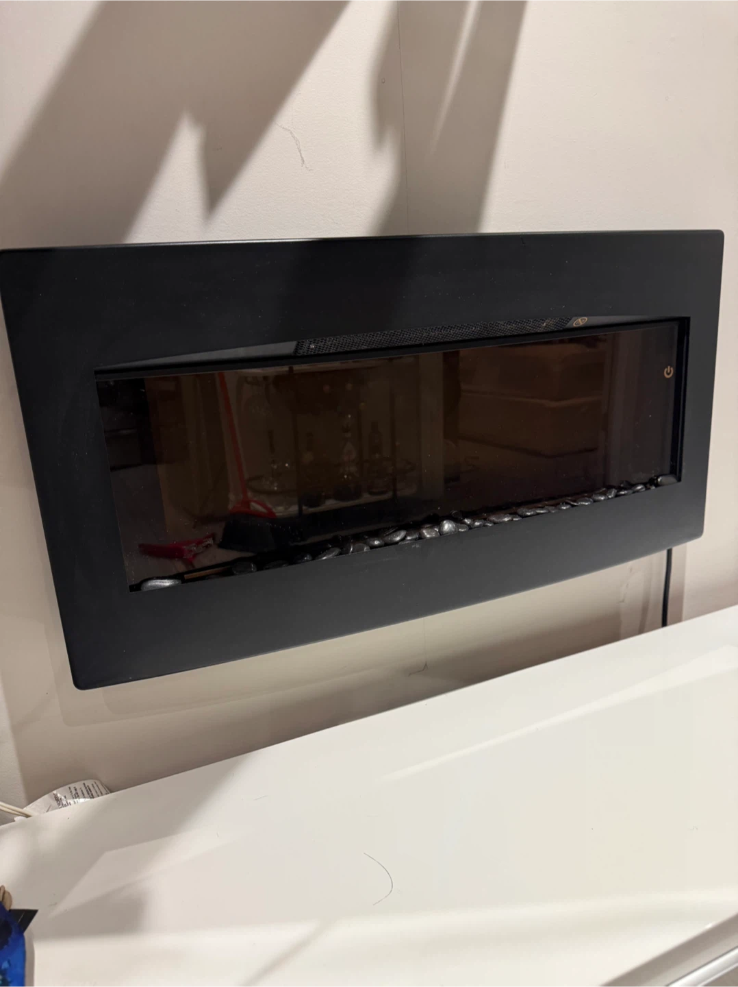 Black Electric Fireplace with Flame Effect - photo 2