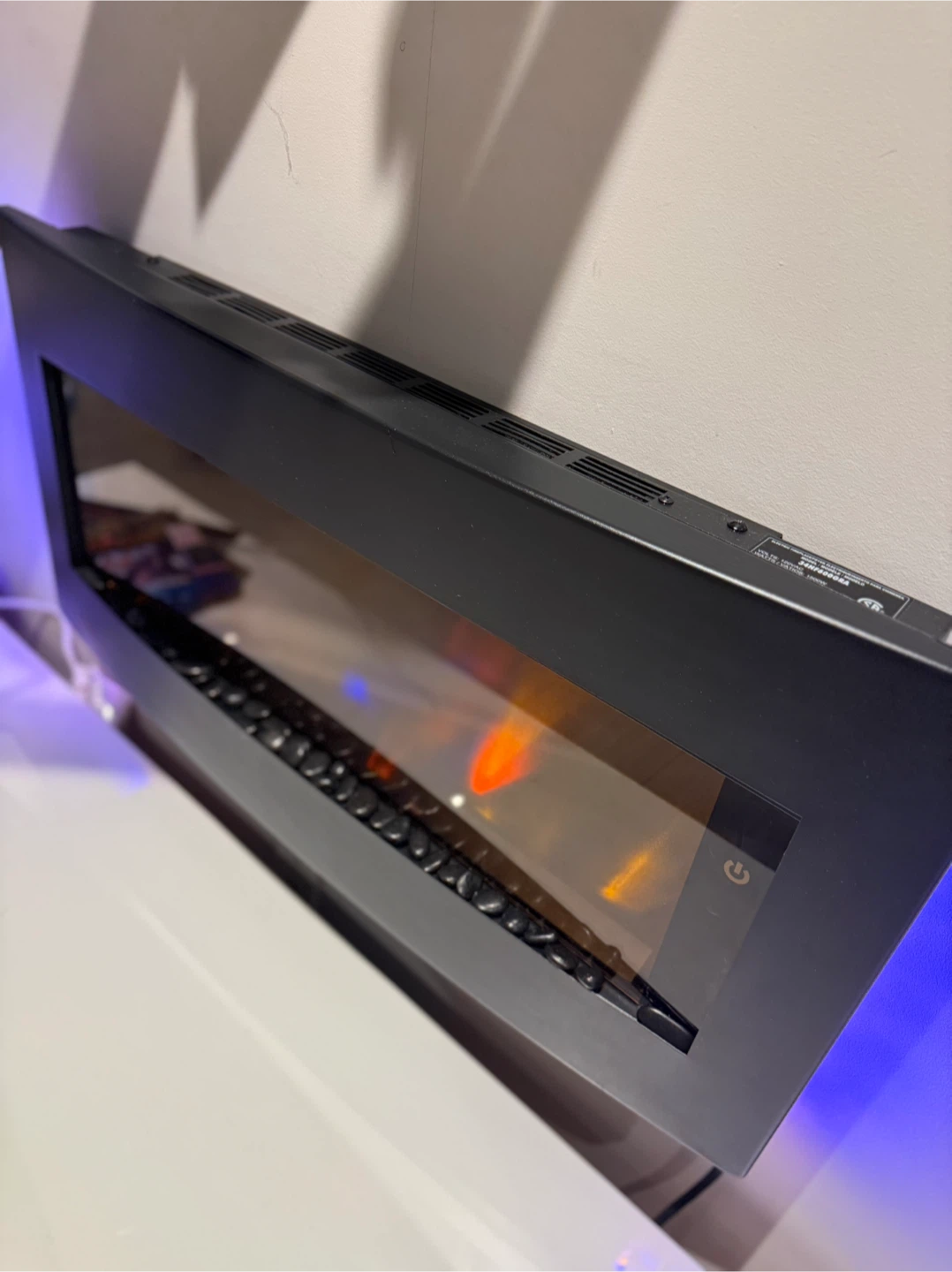Black Electric Fireplace with Flame Effect - photo 4