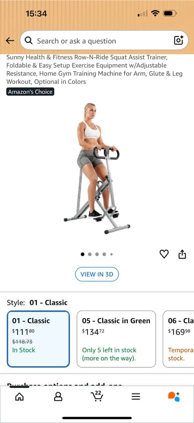 Sunny Health & Fitness Row-N-Ride Squat Assist  Trainer