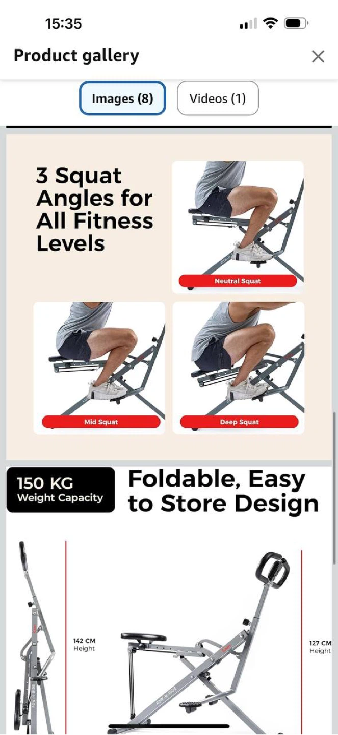 Sunny Health & Fitness Row-N-Ride Squat Assist  Trainer - photo 4