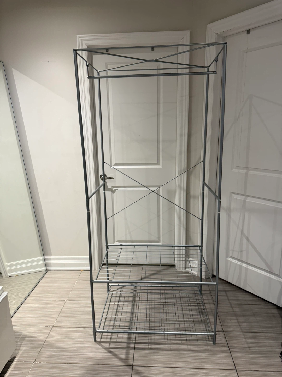 Wire Garment Rack with Shelves