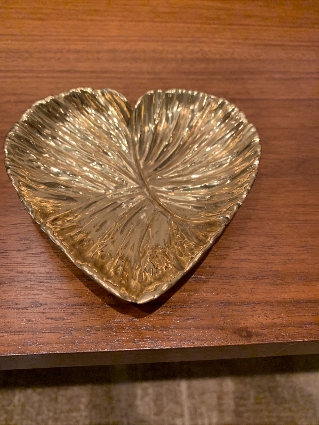 Aerin Heart Shaped Brass Trinket Dish - photo 3