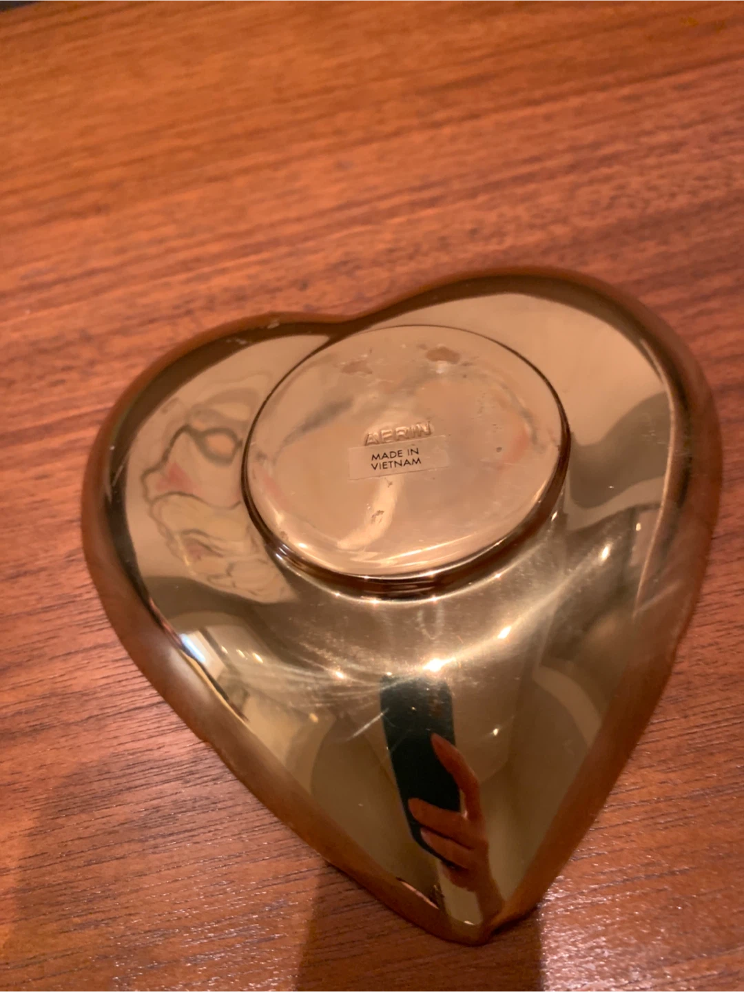 Aerin Heart Shaped Brass Trinket Dish - photo 2