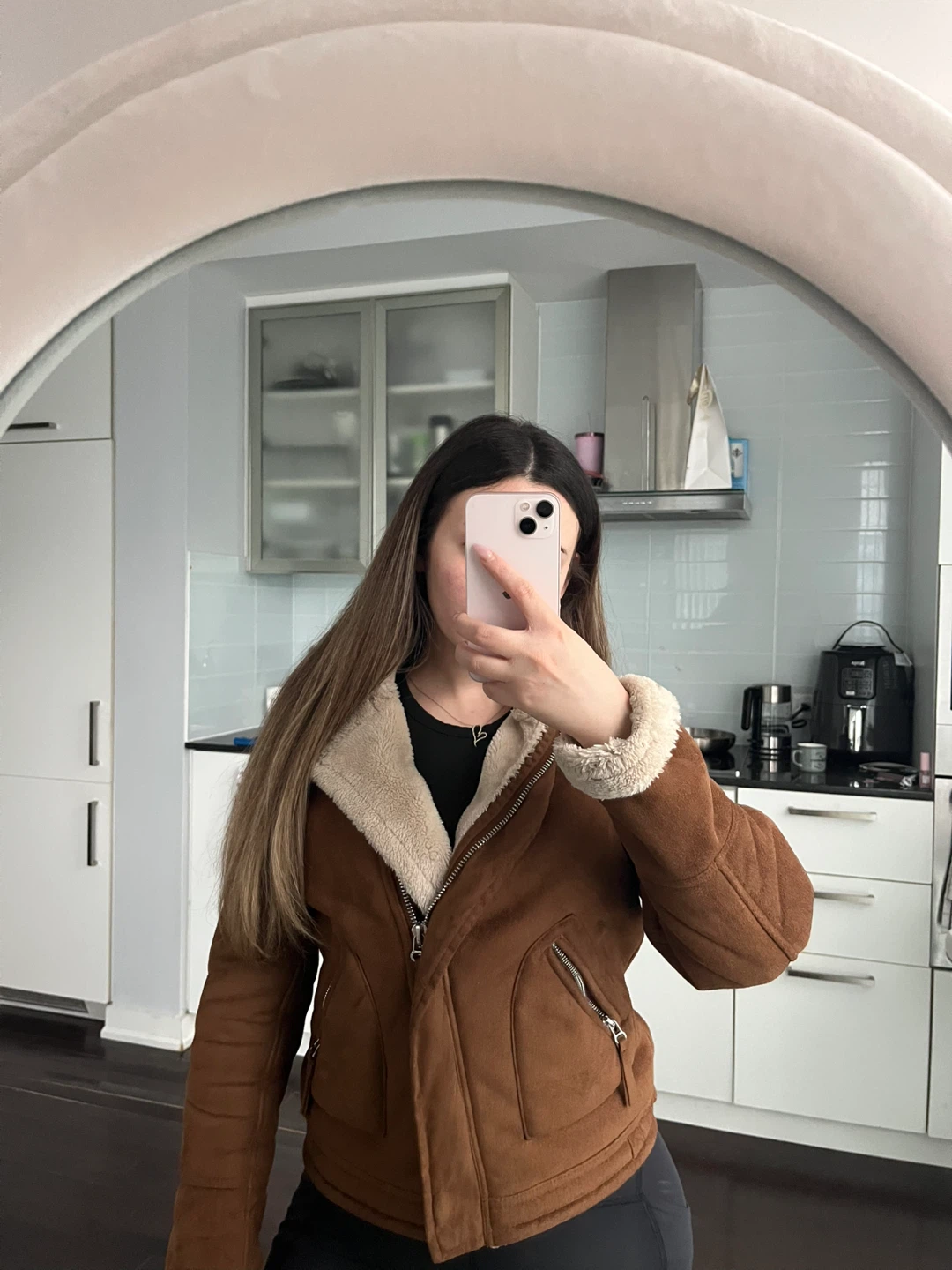 Bershka Faux Suede Shearling Jacket - photo 2