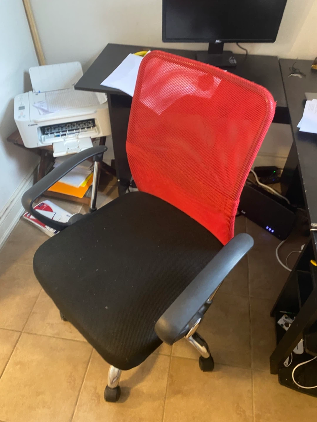 Office Chair - Red Mesh Back