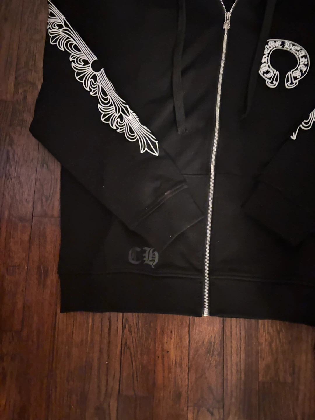 Chrome Hearts Black Zip-Up Hoodie