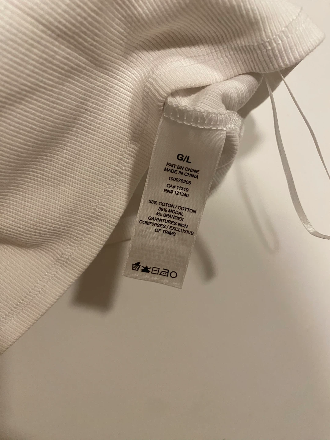 Garage White Cropped Tank Top with Black Strappy Trim - L - photo 4