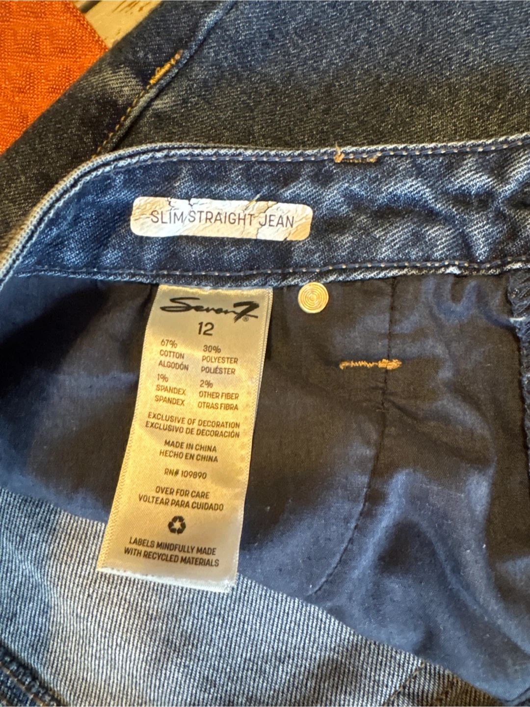 Seven Jeans Slim Straight Jeans Size 12 - photo 4