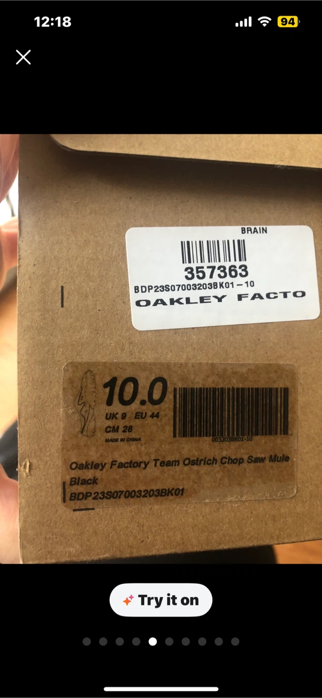 N E W   Oakley Factory Team Ostrich Chop Saw Mule Black Size 10 - photo 5