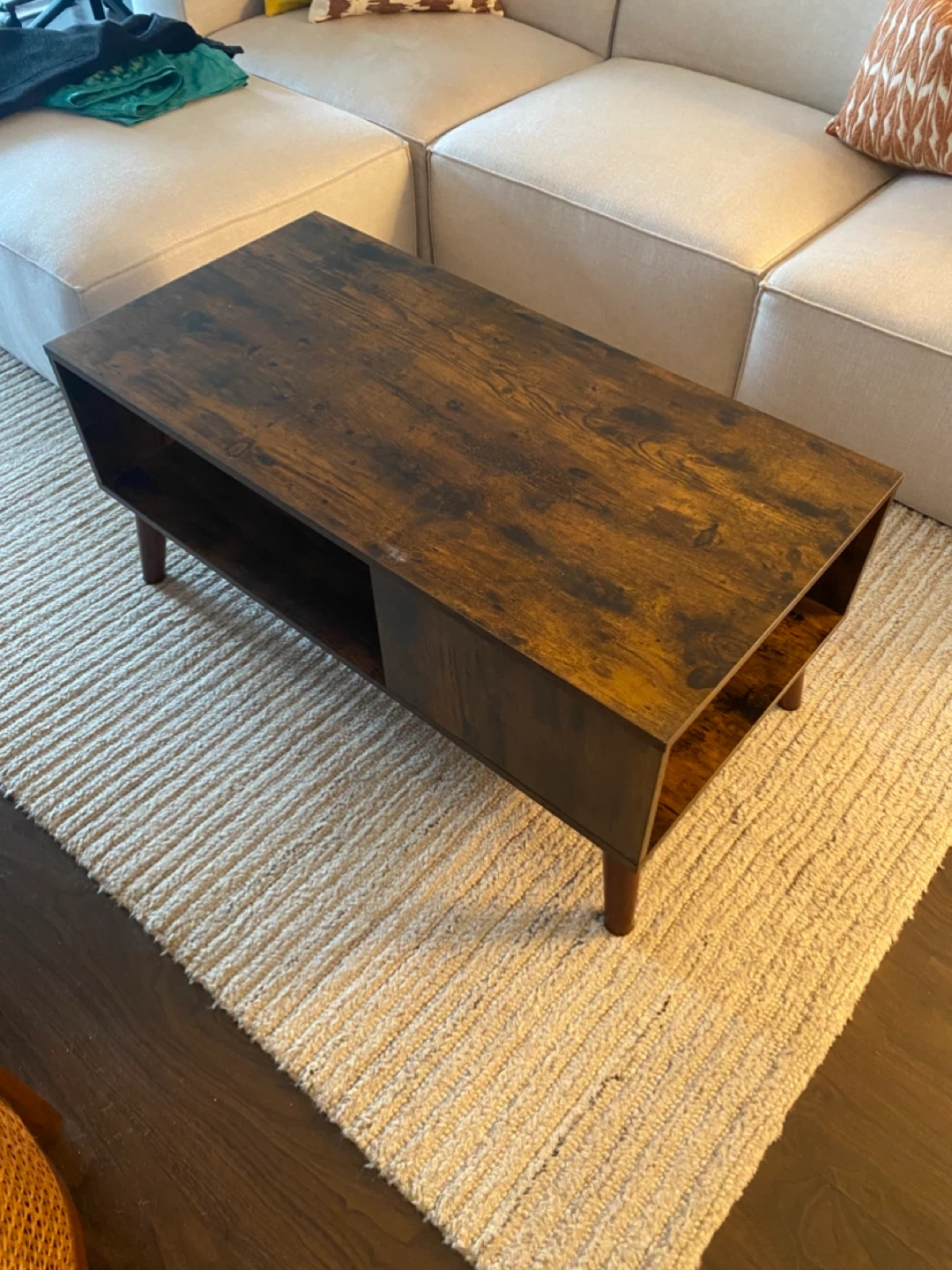 Rustic Wood Coffee Table with Storage