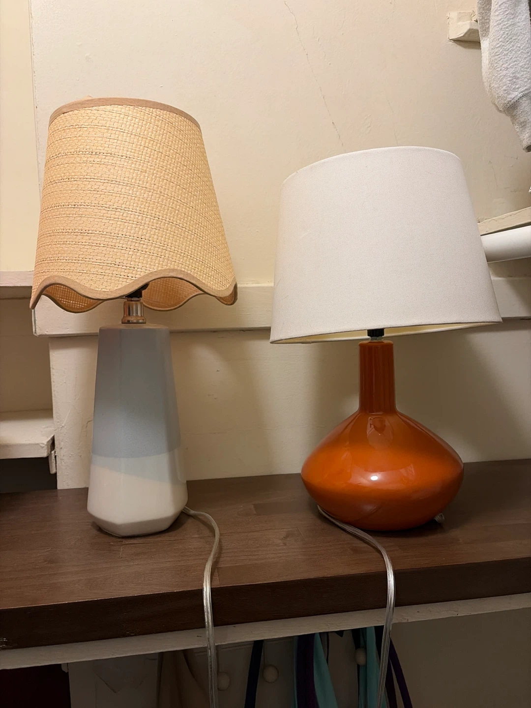 Table Lamps - Orange & Blue/White Ceramic Bases