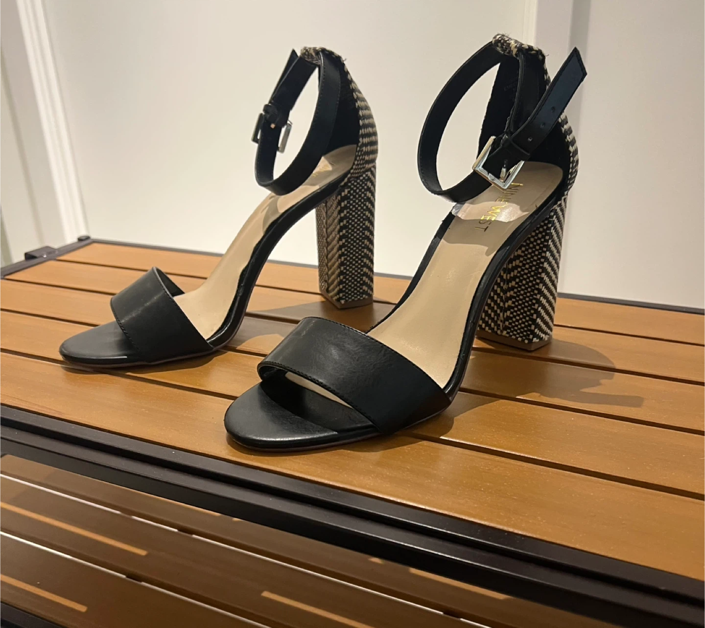 Nine West Black and White Block Heel Sandals - photo 3