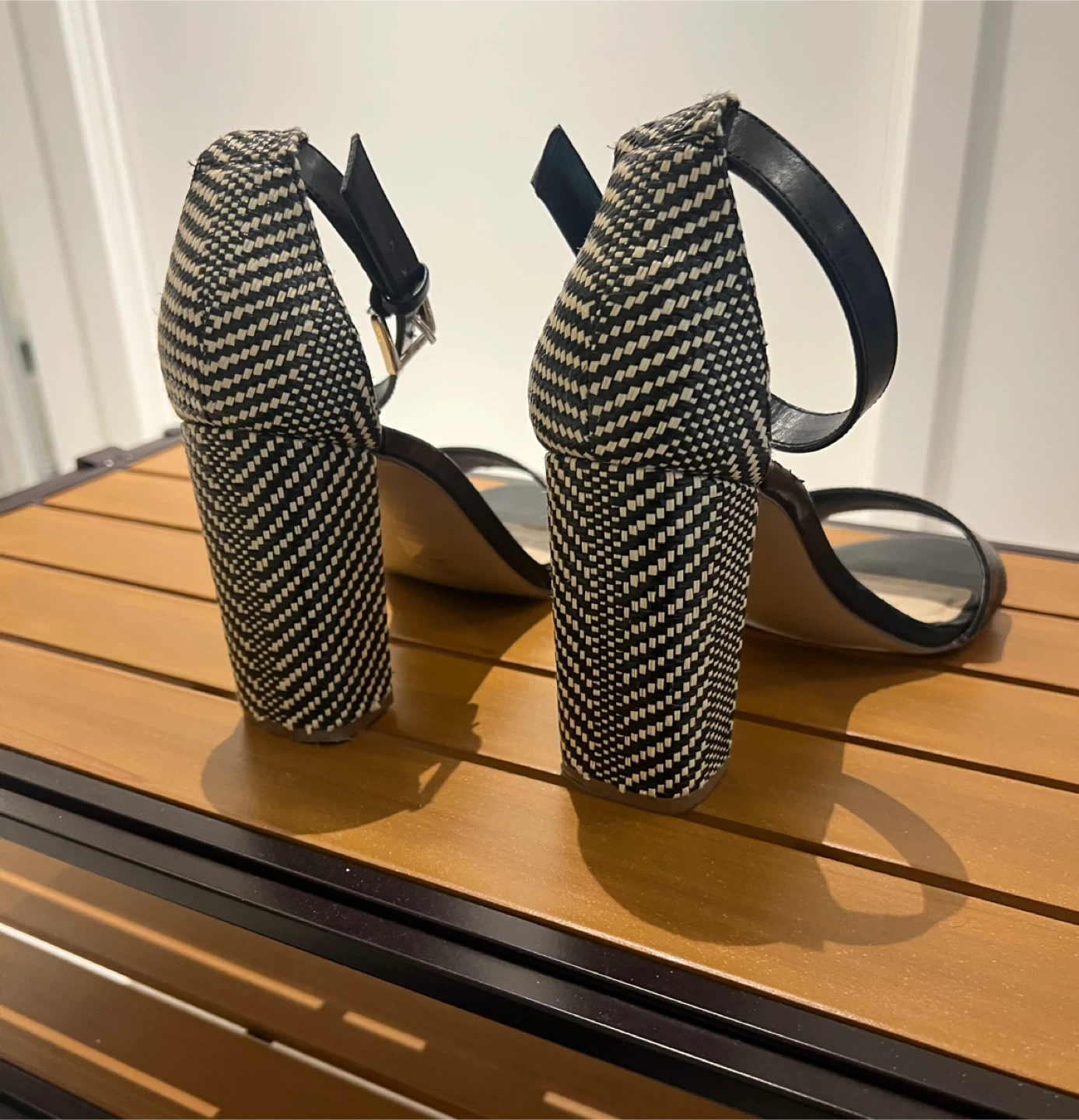 Nine West Black and White Block Heel Sandals - photo 4