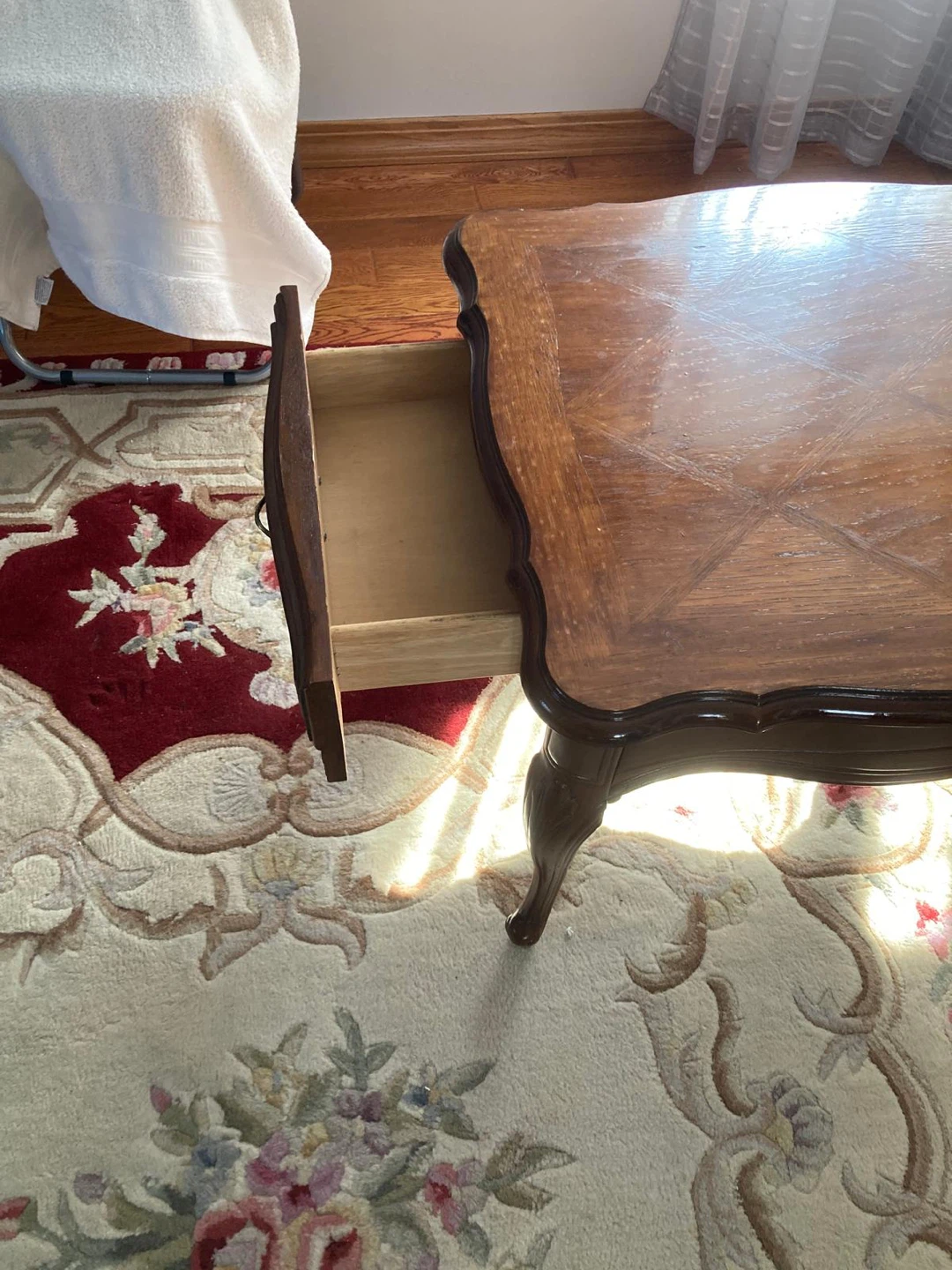 Vintage Wooden End Table with Drawer - photo 3