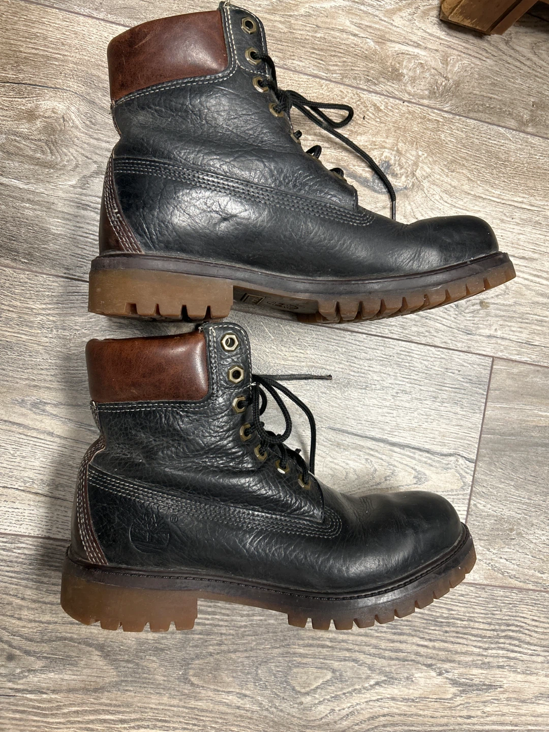 Black Leather Work Boots - photo 4