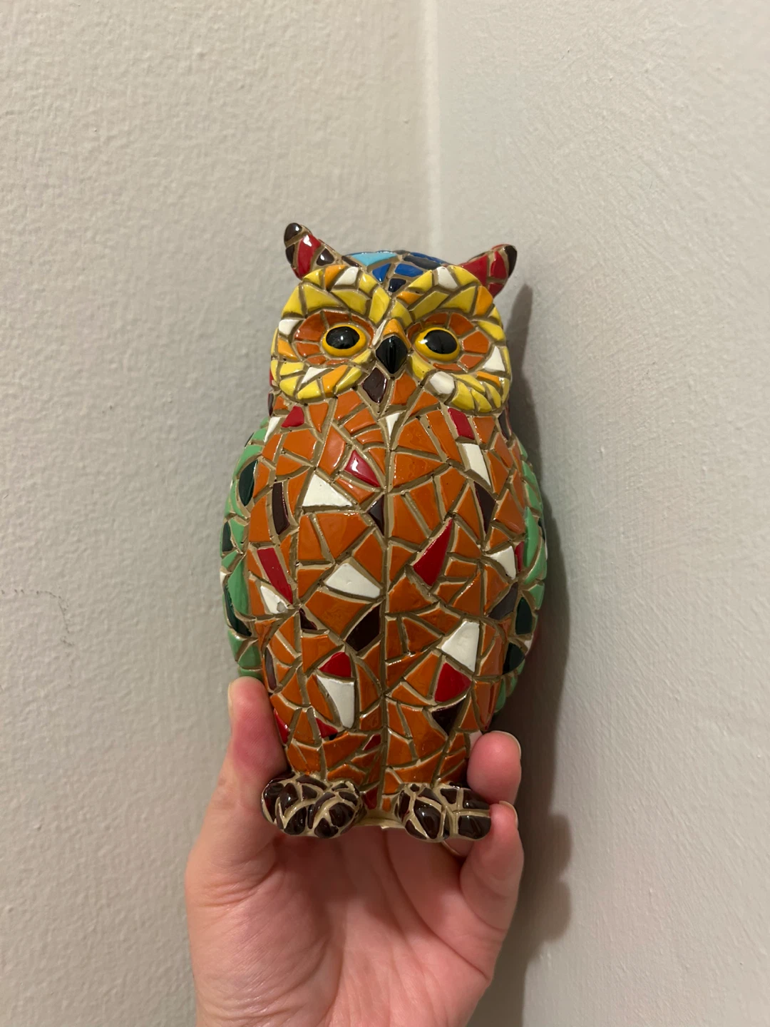 Beautiful Handcrafted Mosaic Owl Figurine - Perfect Home Decor