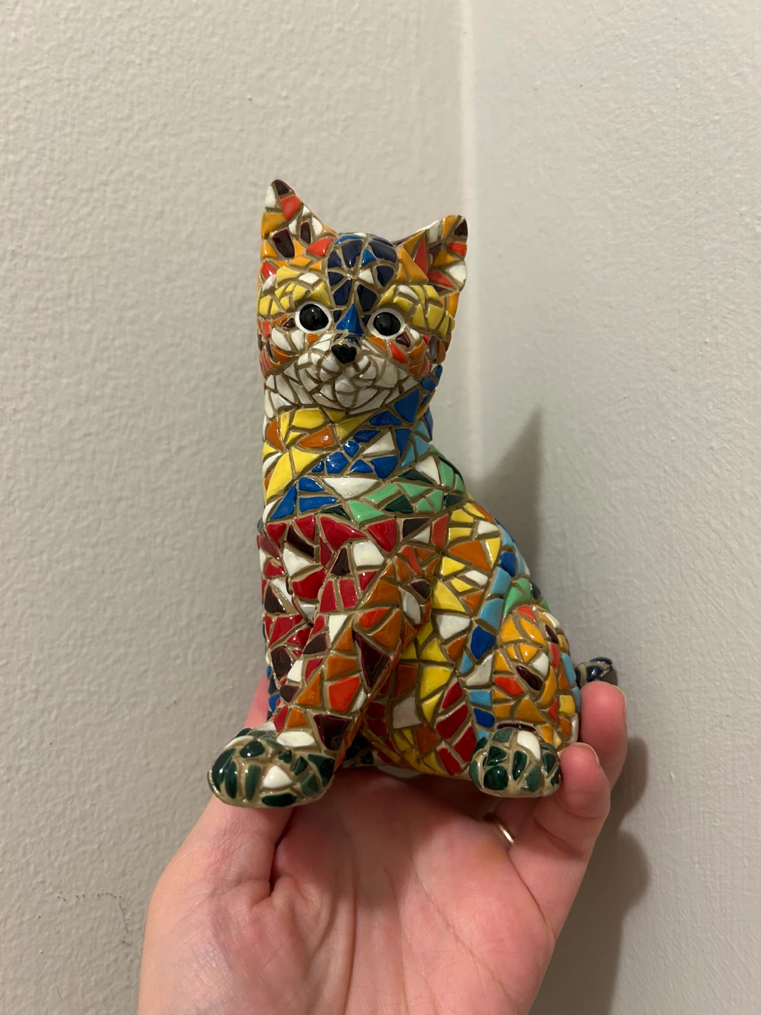 Beautiful Colorful Mosaic Cat Figurine - Brand New with Tags