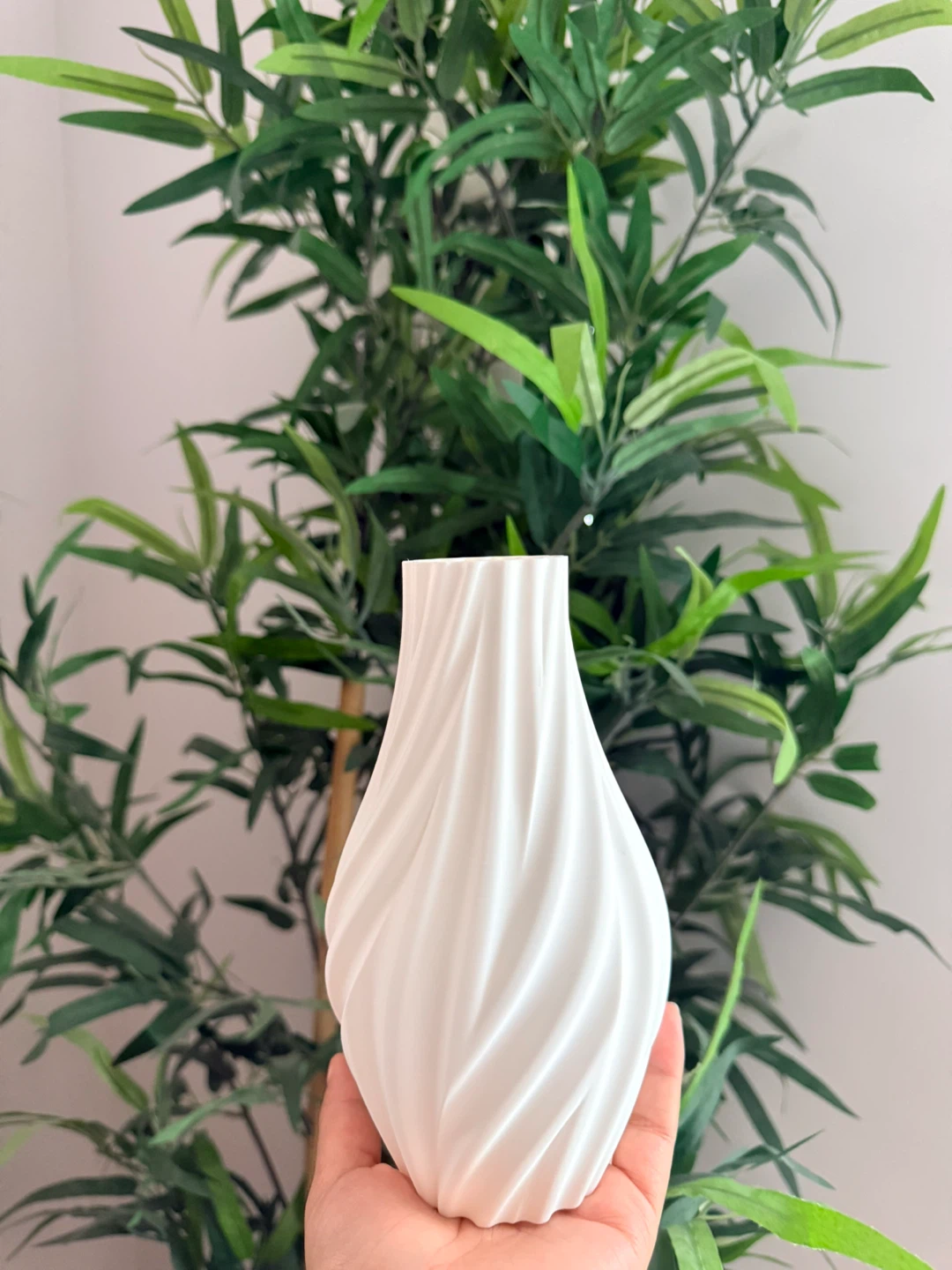 White Swirl Decorative Vase