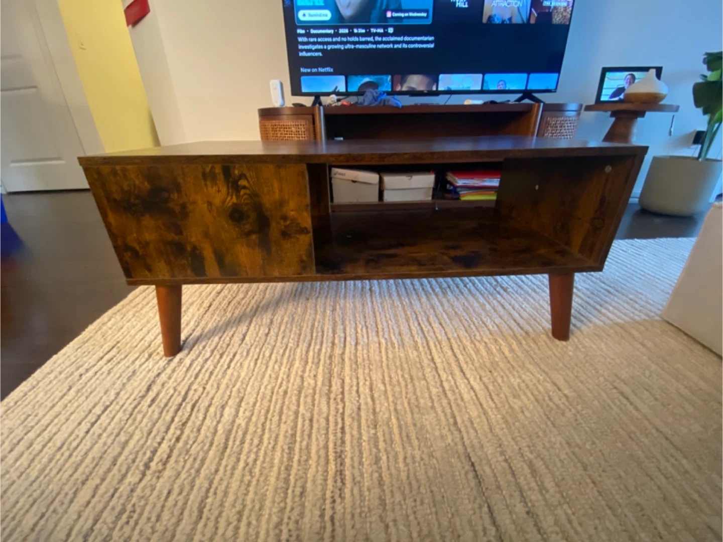 Rustic Wood Coffee Table with Storage - photo 2