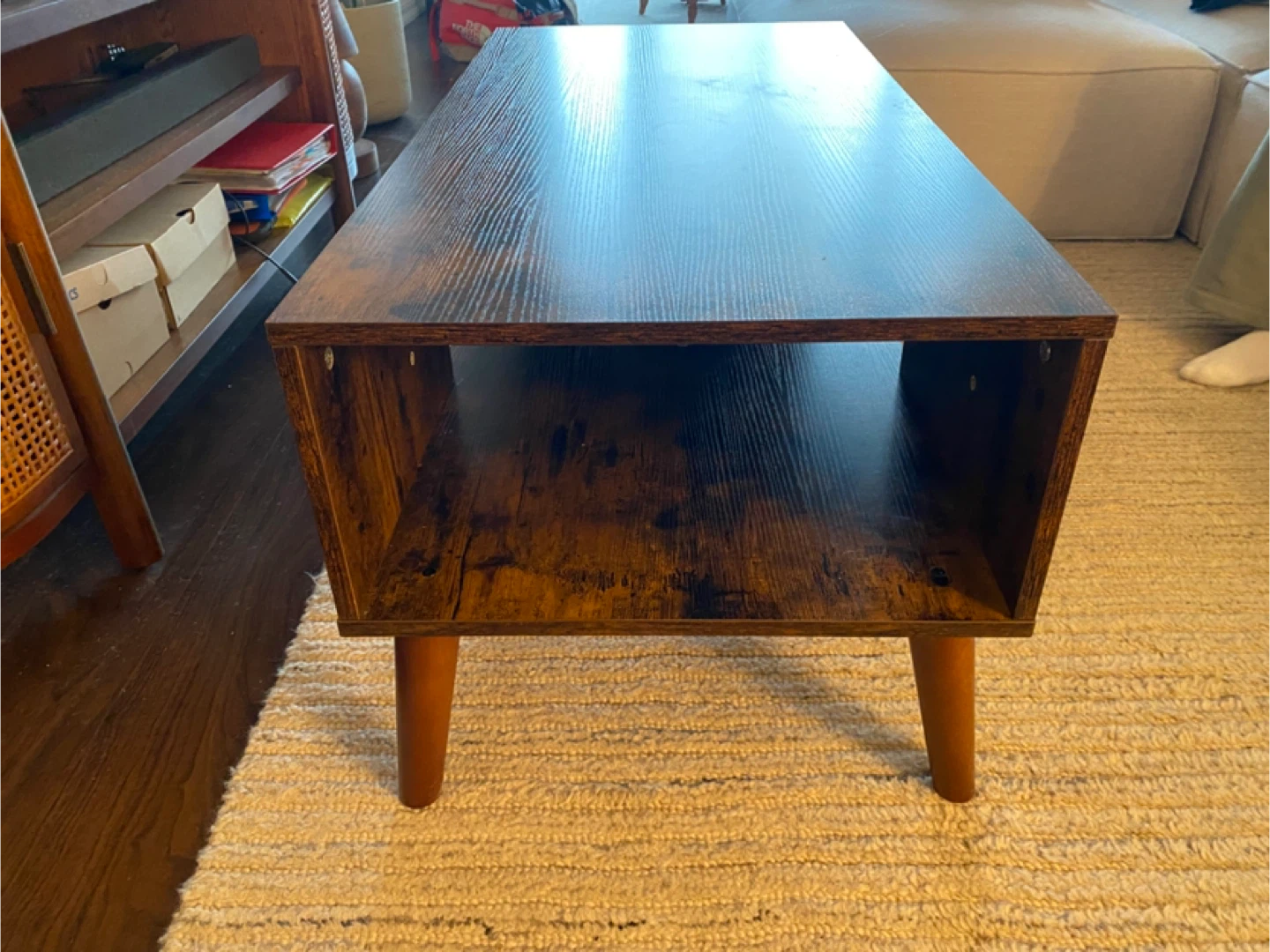 Rustic Wood Coffee Table with Storage - photo 3