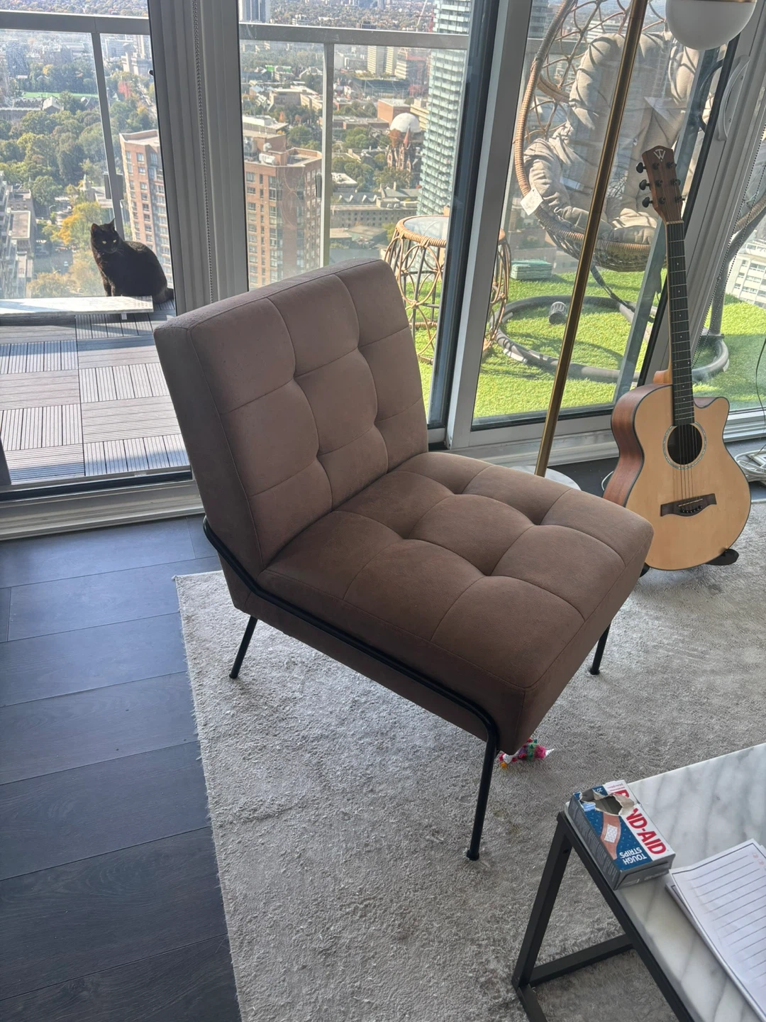 Brown Tufted Accent Chair