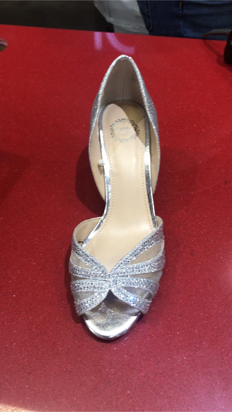 Silver Glitter Heels and Tiara Set