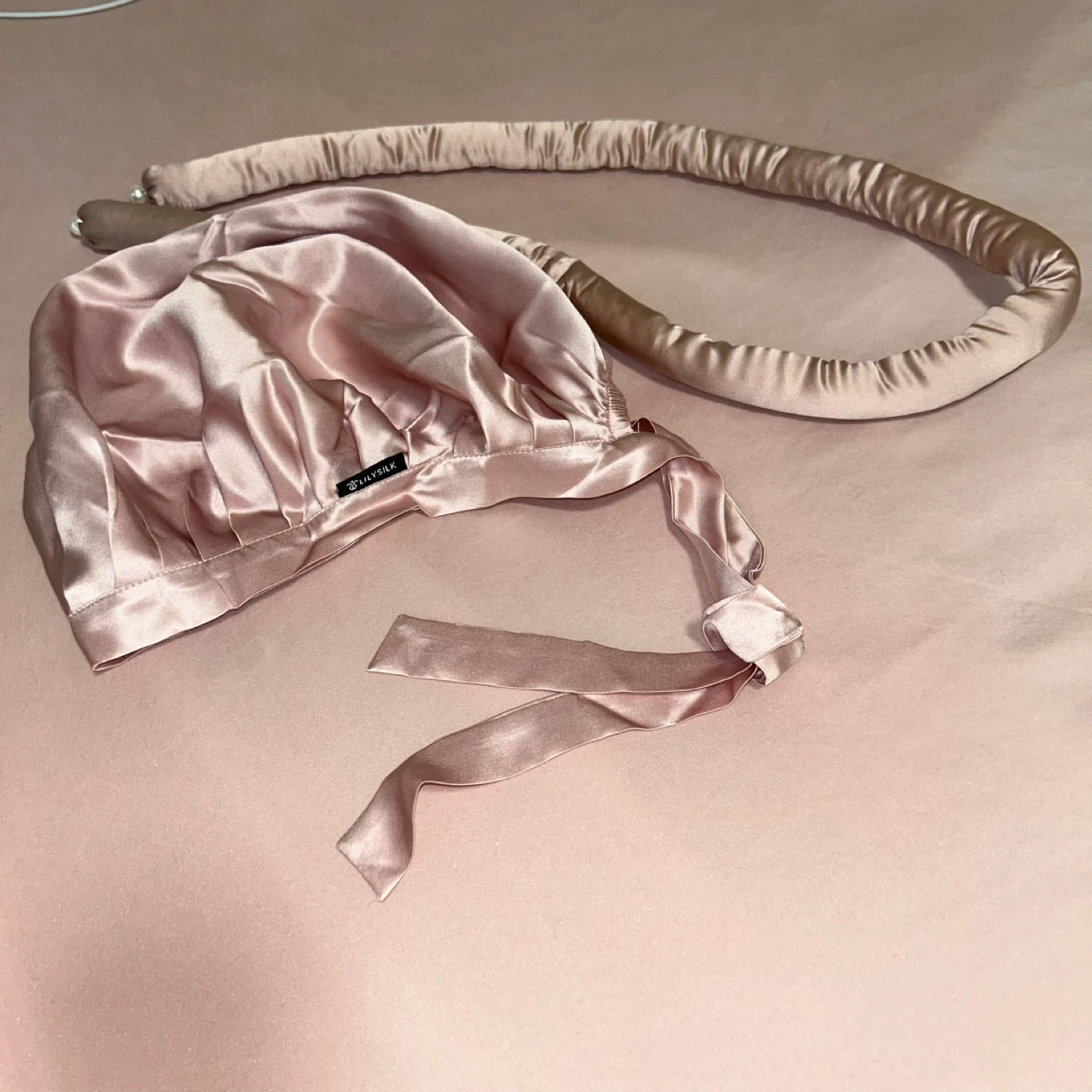 LILYSILK 100% Silk Heatless Hair Bonnet Set