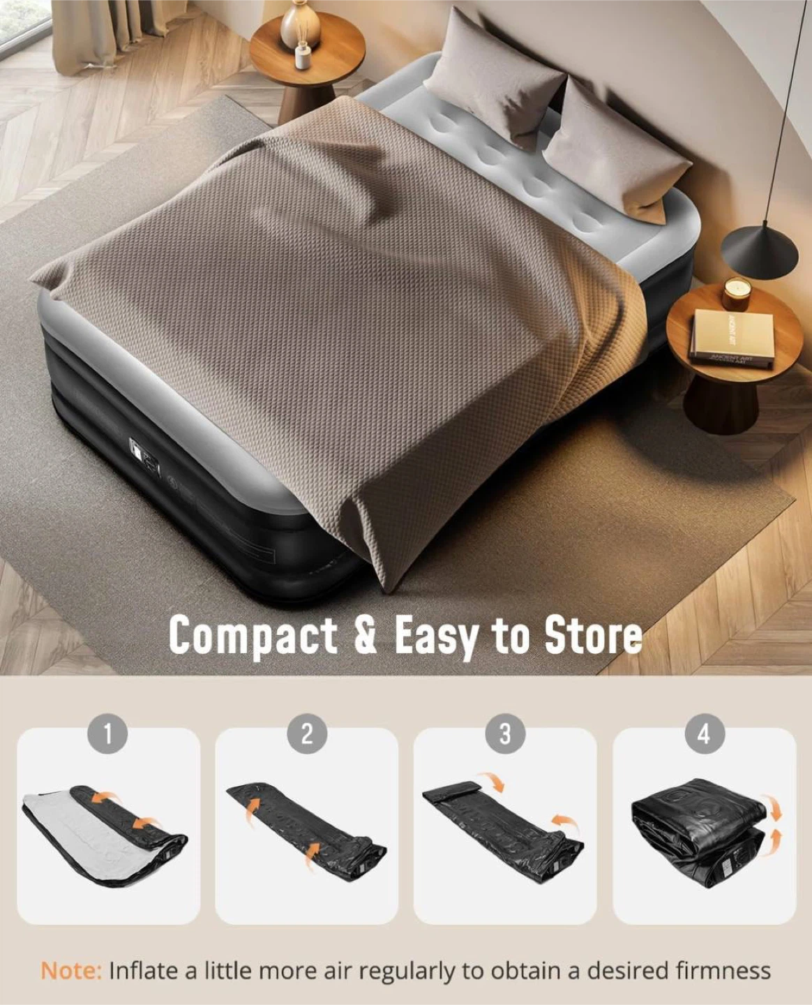 AIREFINA Full Size Air Mattress with Built-in Pump - photo 3