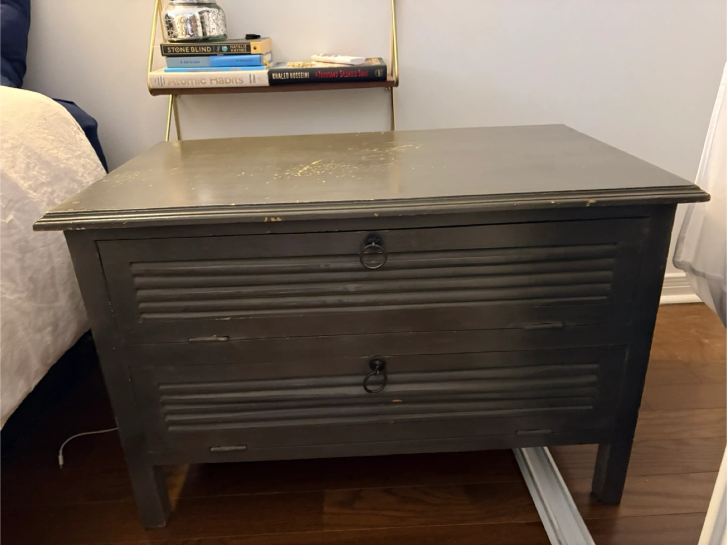 Rustic Louvered 2-Drawer Storage Chest / Oversized Nightstand