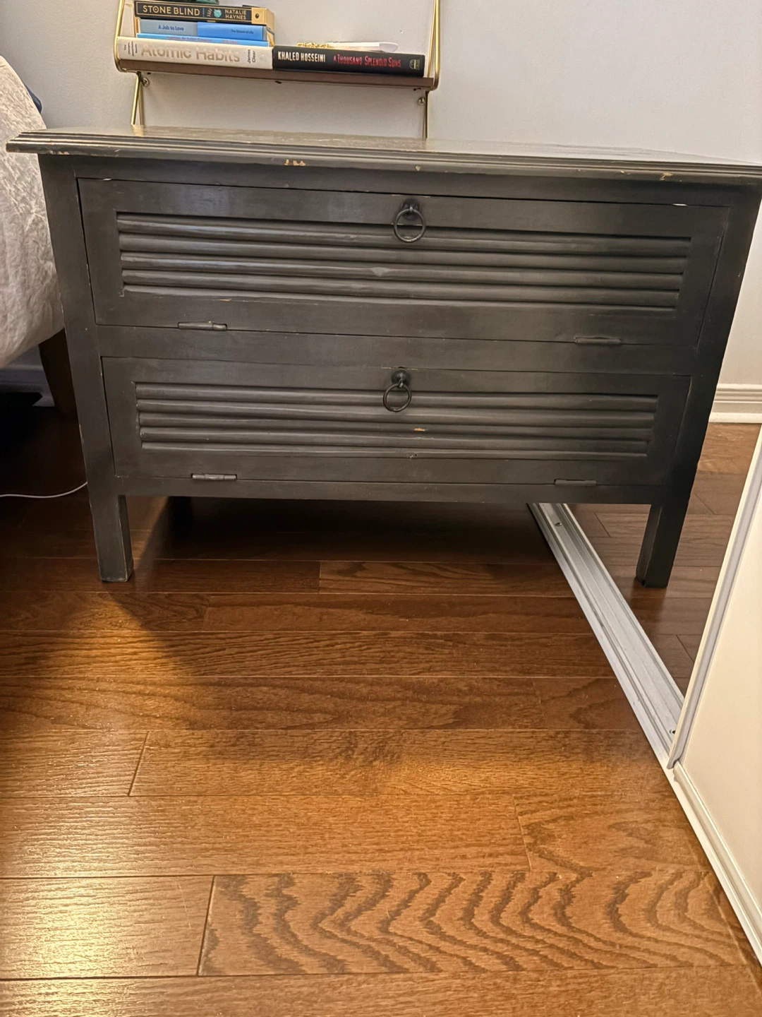 Rustic Louvered 2-Drawer Storage Chest / Oversized Nightstand - photo 4