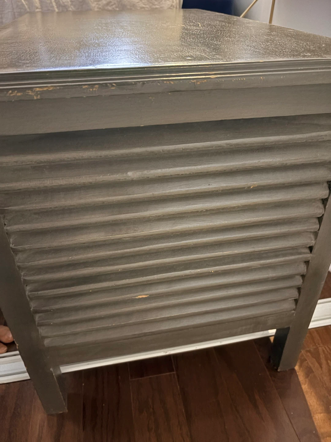 Rustic Louvered 2-Drawer Storage Chest / Oversized Nightstand - photo 2