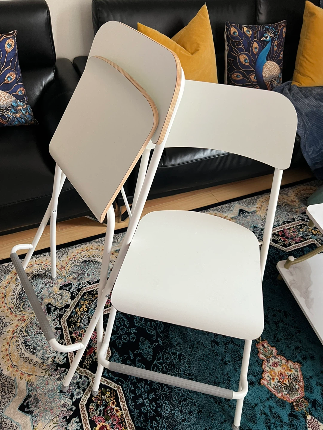 White Folding Chairs (Set of 2) - photo 3